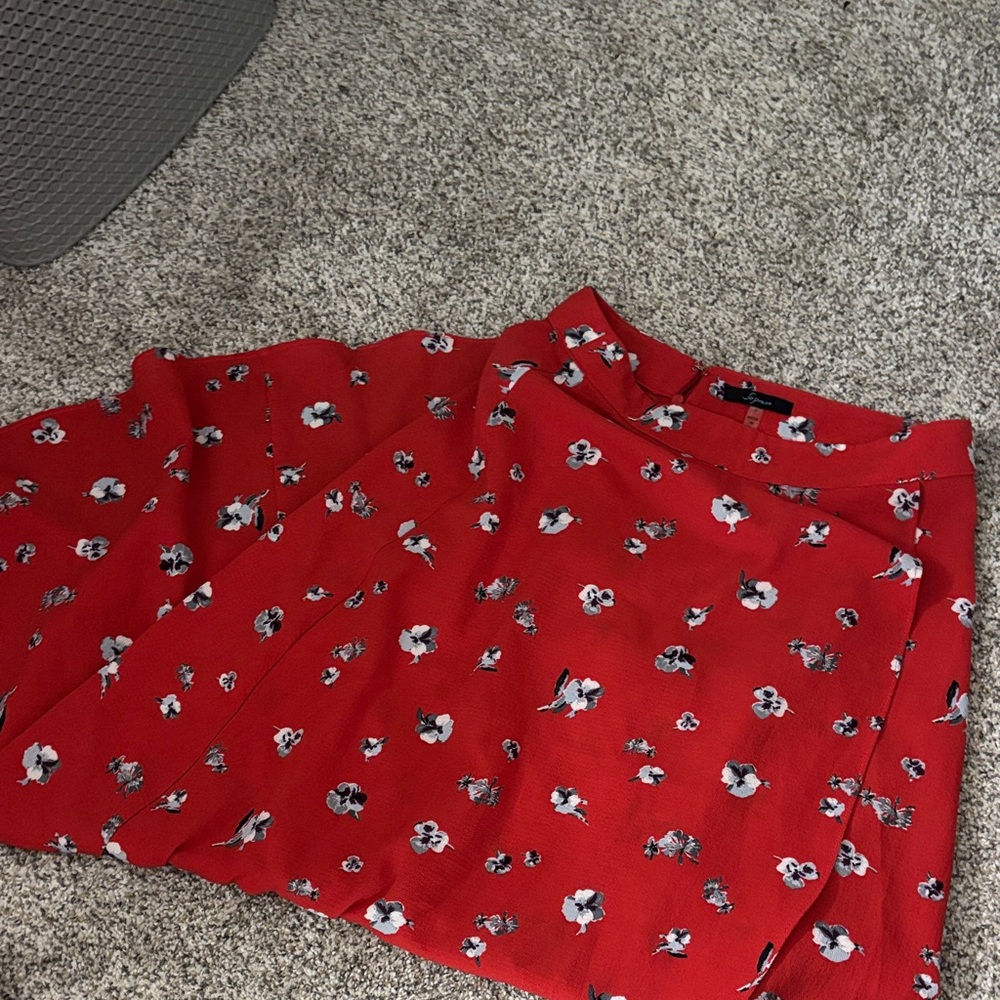 Soprano Red Floral Maxi Skirt